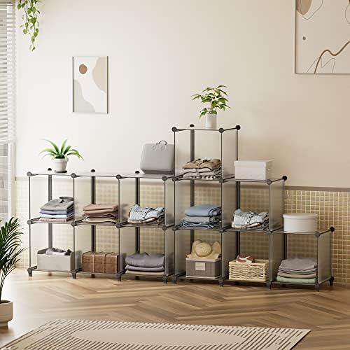 HOMIDEC Closet Organizers and Storage, 9 Cube Storage Organizer, Grey - Image 3