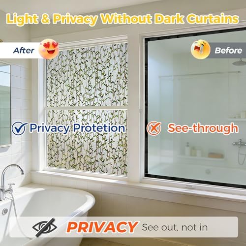 OHTMERU 3D Stained Glass Window Privacy Film Decorative Non-Adhesive - Image 4