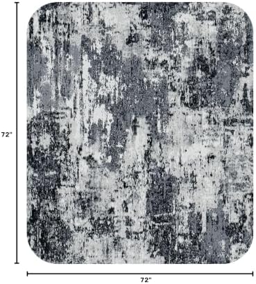 RELEANY Washable Round 6ft Area Rug for Living Room Black White - Image 2
