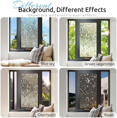 rabbitgoo Window Privacy Film, Stained Glass Cling, Brown 35.4" x 118.1" - Image 5