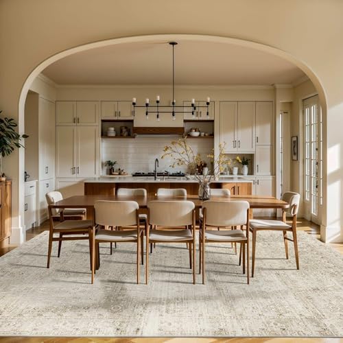 Rugxara Beige 9x12 Area Rugs for Living Room Bedroom Large Washable Rug - Image 3