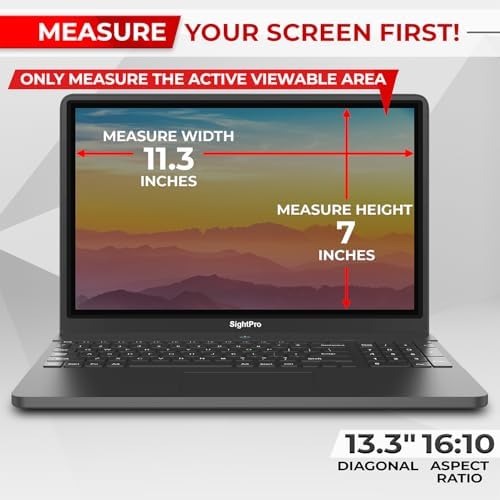 SightPro Magnetic Laptop Privacy Screen 13.3 Inch 16:10 - Patented Removable Laptop Privacy Filter Shield and Protector - Image 2