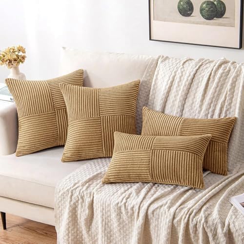MIULEE Camel Brown Decorative Throw Pillow Covers for Couch 18x18 Inch - Image 4