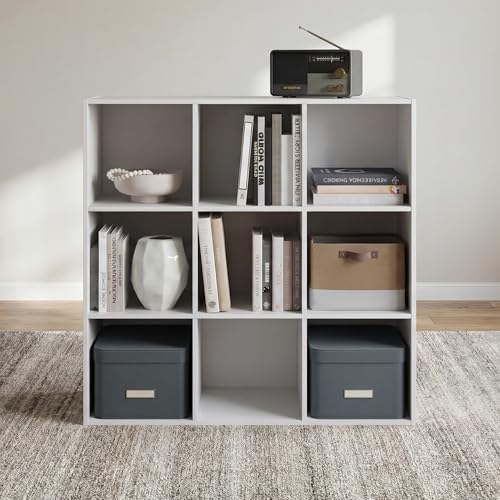 Signature Design by Ashley Onita 9 Cube Storage Organizer, White Bookshelf - Image 2