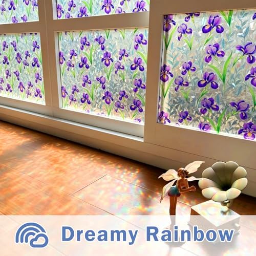 Rainbow Stained Glass Window Privacy Film,Anti-UV Heat Blocking Save Energy - Image 3