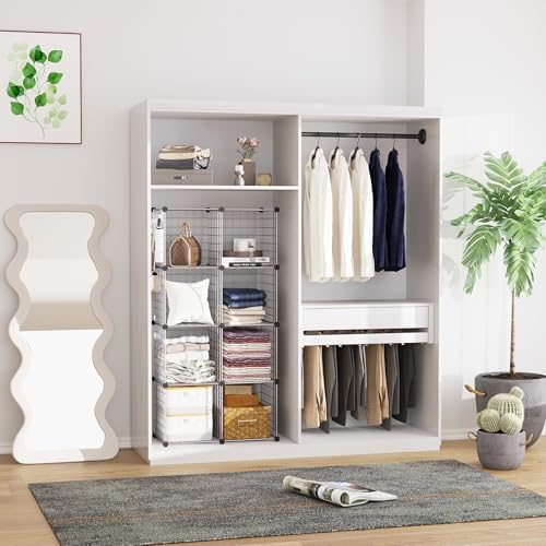 C&AHOME Wire Cube Storage, 8 - Cube Organizer Metal C Grids, Silver Gray - Image 5