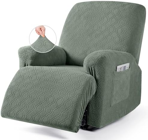 VANSOFY Oversized Stretch Recliner Chair Cover, Bean Green, 1 Seater by VANSOFYFURNITURECOVERS