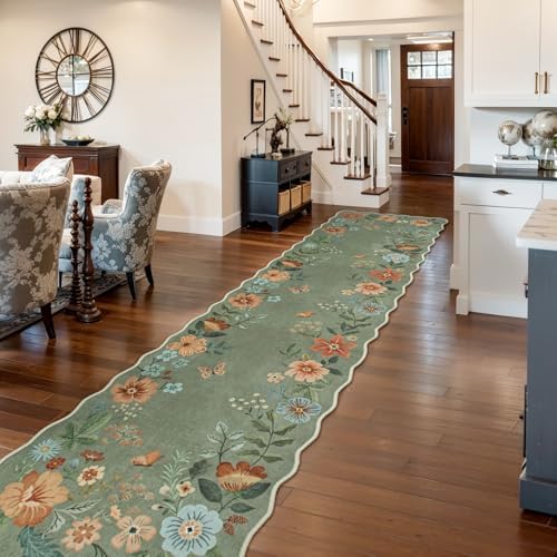 Lahome Floral Hallway Runner Rug Non Slip, 2'6''x10' Washable Runner Rug - Image 2