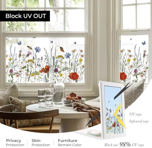 Stained Glass Window Film, Window Privacy Film Rental Friendly,17.5X78.7 - Image 5