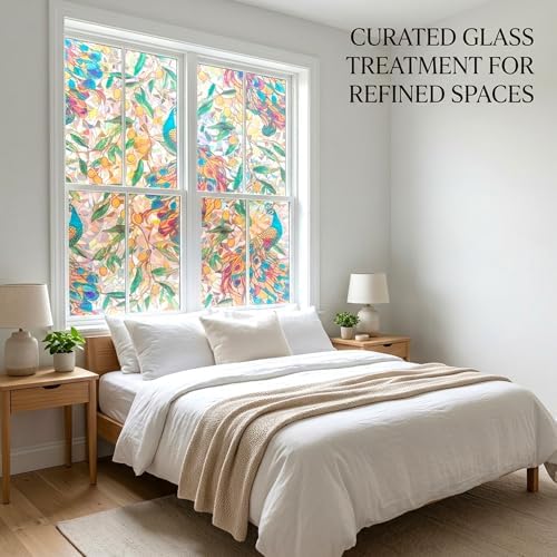 Peacock 3D Prism Stained Glass Window Film Privacy Anti UV 23.6x118in - Image 4