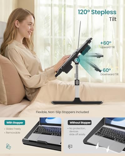 SONGMICS Bed Laptop Desk, Foldable, Adjustable Height, 15.7 x 22 Inches - Image 4