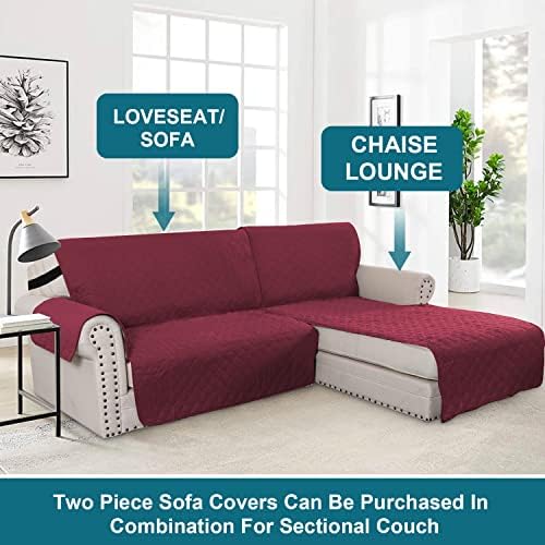 Turquoize 100% Waterproof Sofa Covers Chaise Lounge L Shape Sofa Protector - Image 5