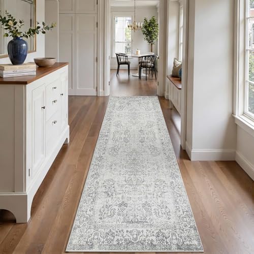 Rugxara 2x6 Grey Hallway Runner Rug,Non Slip Vintage Rug by Rugxara