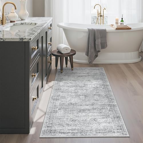 Soalmost 2x4 Washable Rugs for Kitchen, Entryway, Small Area Rug Grey - Image 4