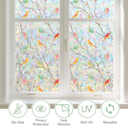 Kromapolis Window Privacy Film, Stained Glass Rainbow Bird, 35.4″ x 157.4″ - Image 6
