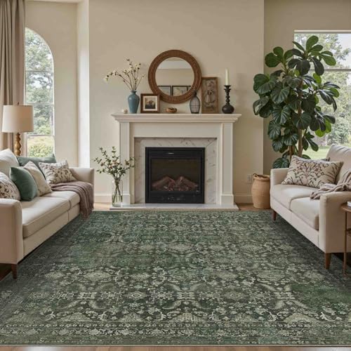 Rugxara Green 8x10 Area Rugs for Living Room Bedroom Large Washable Rug - Image 6