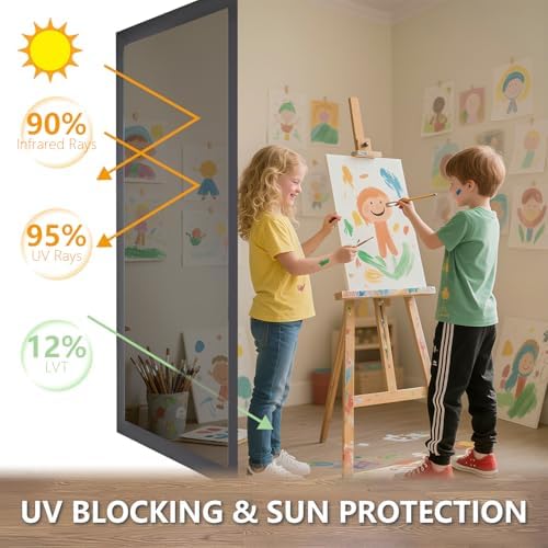 LEMON CLOUD One Way Window Film Window Tint for Home, Silver 45.2″ x 157.4″ - Image 2