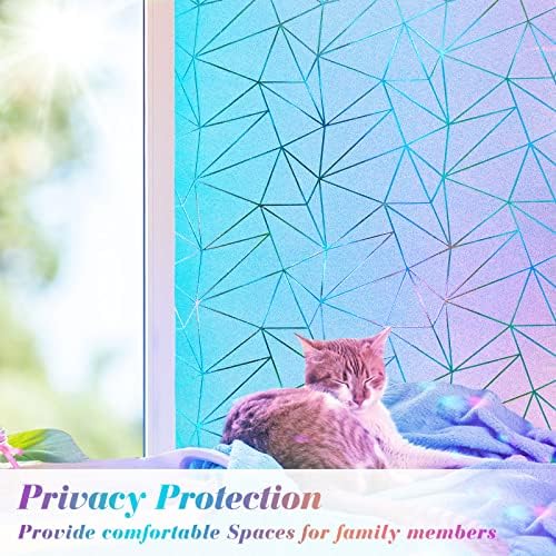 Coavas Rainbow Window Privacy Film, Geometric Pattern, 35.4" x 78.7" - Image 2