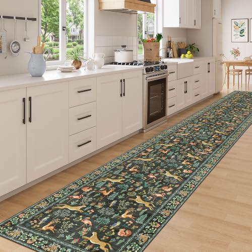DUKINO 3x20 Washable Runner Rug, Non Slip Animal Hallway Runner Rug, Black - Image 3