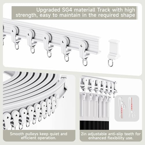 Room Divider Curtains Set, Extra Wide Blackout Curtains with Ceiling Track - Image 5