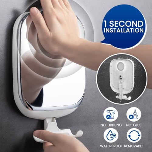 TAILI Shower Mirror Fogless for Shaving,Fogless Mirror Suction Wall Mounted - Image 2
