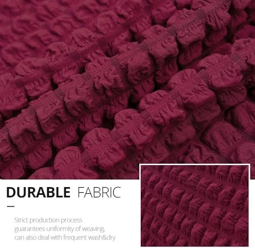 NICEEC Sofa Cover Wine Red Couch Cover Stretch Sofa Slipcovers with Skirt - Image 5