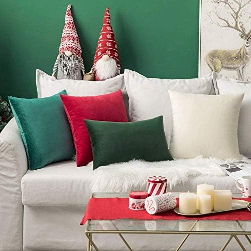 MIULEE Velvet Throw Pillow Covers 16x16 Inch Pack of 2 Red - Image 4