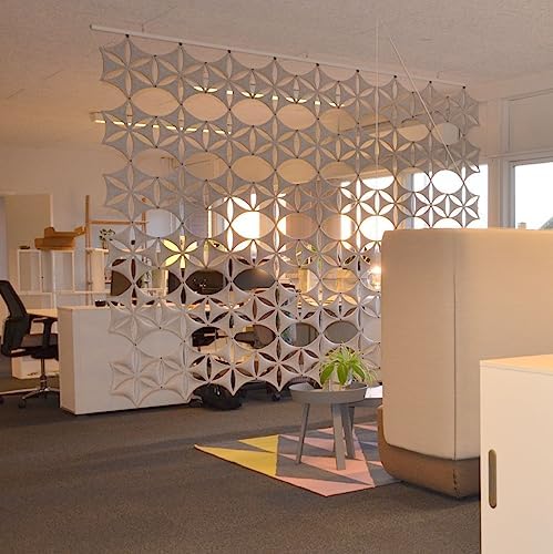 White 3D Flower Venus 14"x12" Hanging Room Divider Panel Felt Fiber Surface High Density Polyester Fiber Board Cut Room Partition Home Decoratio(12 Pcs) - Image 5