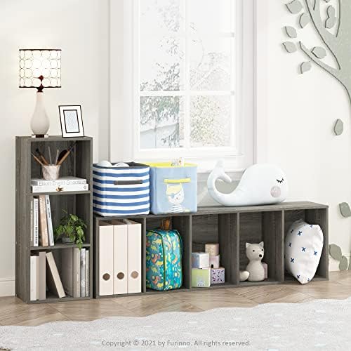 Furinno LUDER Book Shelf, 3-Cube Bookshelf, Bookcase with Open Shelves, 9.3 x 12 x 31.5, Easy Assembly, for Living Room, Bedroom, Home Office, French Oak - Image 2