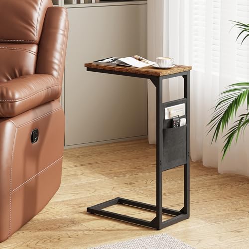 TUTOTAK C Shaped End Table, Side Table for Couch, Sofa Table - Image 7