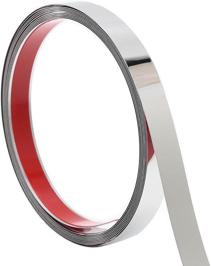 Silver Metalized Mirror-Like Finish Molding Trim, Peel and Stick Strip for Mirror Frame, Wall, Fireplace and Home DIY Decoration (16.4 ft x 0.4 inch) - Image 2