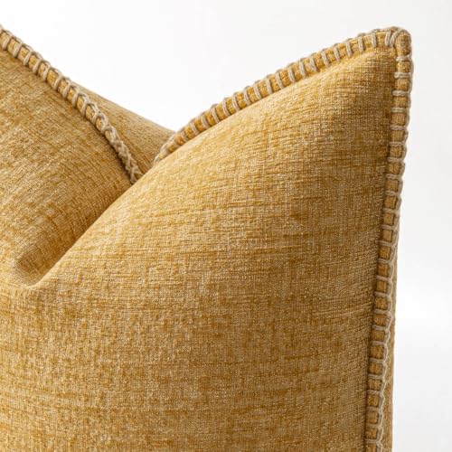 MIULEE Decorative Couch Throw Pillow Covers 18x18 Inch Gold 2 Pack - Image 2