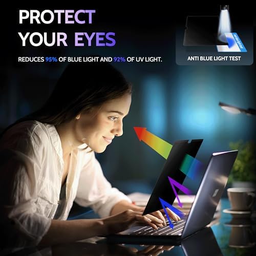 Peslv Privacy Screen for 12.4 Inch Surface Laptop Go 3/2/1, MagicSuction™ Removable Anti Spy Black Protector, Glare Blue Light Filter for Microsoft Laptop Computer Monitor - Image 6