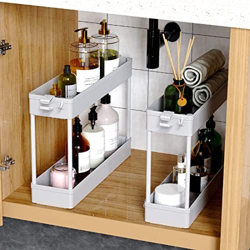 SPACEKEEPER Slim Rolling Storage Cart, 4 Tier Bathroom Cart Organizer, Gray - Image 3