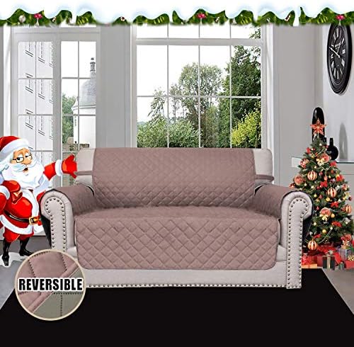 Easy-Going Reversible Couch Cover, 2 Cushion Sofa, Loveseat, Pink/Beige - Image 2