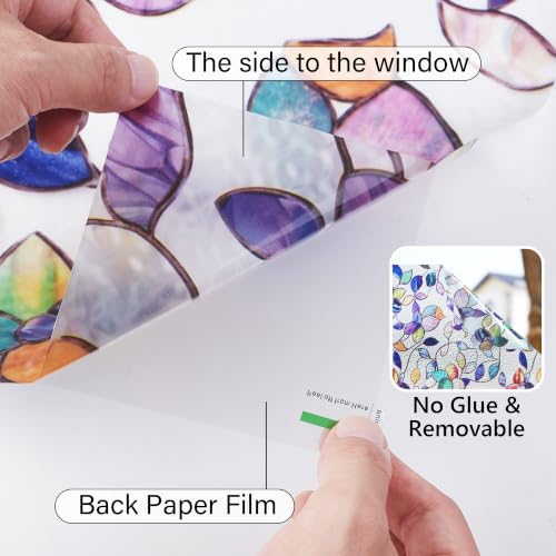 Stained Glass Window Privacy Film, Static Cling 17.5" x 78.7" - Image 5