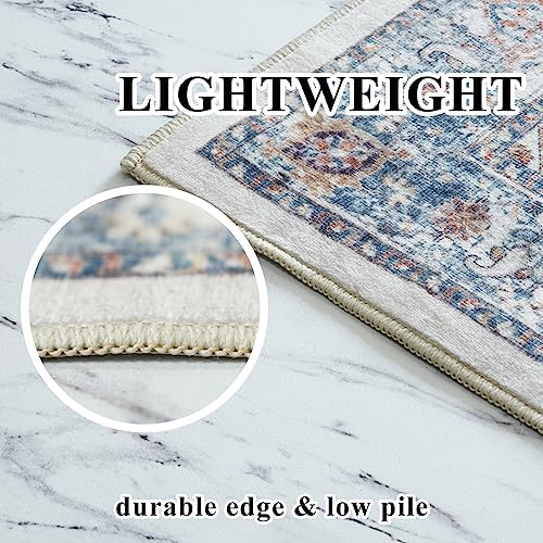 Hallway Washable Runner Rug - 2'6x12 Kitchen Rugs Entryway Rug Runner Vintage Soft Floor Mat Non Slip Indoor Farmhouse Carpet for Bathroom Living Room Bedroom (2'6''x12', Brick) - Image 6