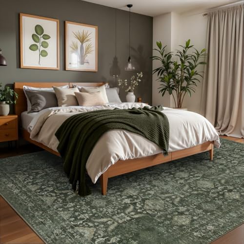 Rugxara Green 6x9 Area Rugs Washable Rug for Living Room Dining Bedroom - Image 2
