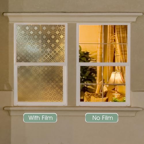STATINT Window Privacy Film, Frosted Glassy Petals Begonia, 29.5in x 6.5ft - Image 4