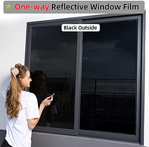 FuFin One-Way Window Privacy Film with Tools, 17.5"×78.7", Black - Image 3