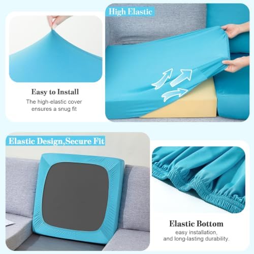 4Pcs Patio Cushion Covers Stretch Outdoor Furniture Protector Slipcovers - Image 5