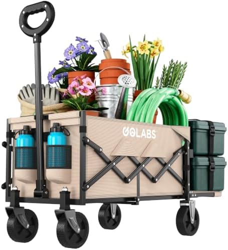 Golabs WA1 Collapsible Folding Wagon Cart, Max 220lb Load, Expands to 100L by GOLABS