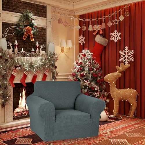 KEKUOU Stretch Chair Sofa Slipcover, Single Couch Cover,Grey - Image 2