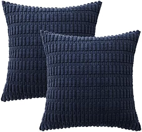 MIULEE Euro Sham Decorative Throw Pillow Covers 26x26 Navy Blue Pack of 2 - Image 6
