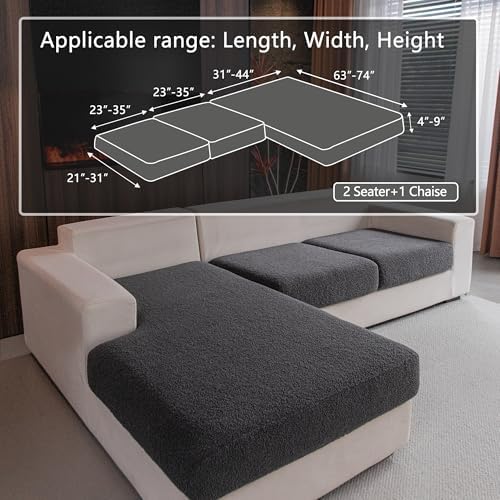 OHSIO Couch Cushion Covers for Sectional Sofa, Stretch Soft Sofa Slipcovers - Image 2