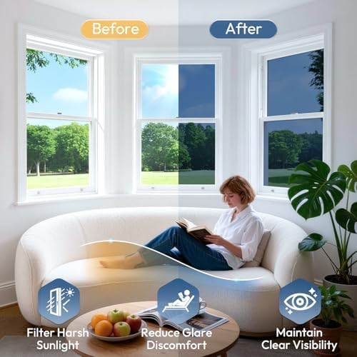 rabbitgoo Window Tint for Home with Tools, Blue Silver, 17.5" x 78.7" - Image 3
