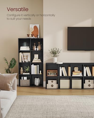 VASAGLE Bookshelf, 8 Cubes Storage Organizer, 25.7 x 9.4 x 51 Inches - Image 4