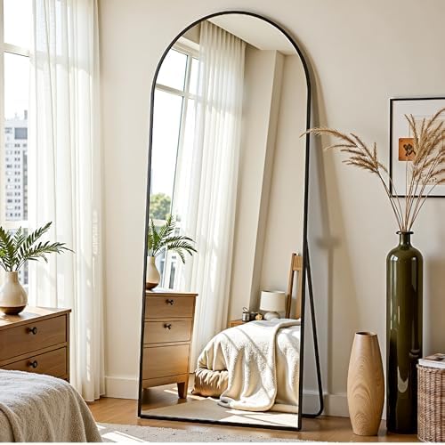 69"x28" Arched Full Length Mirror, Full Body Mirror, Black - Image 3