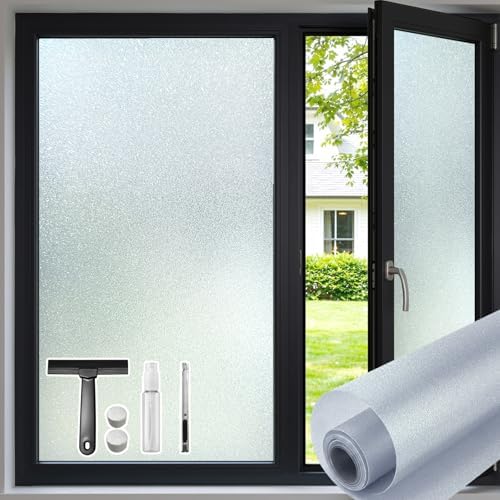 Qualsen Frosted Glass Window Privacy Film with Tools, 47.2'' x 78.7'' by Qualsen