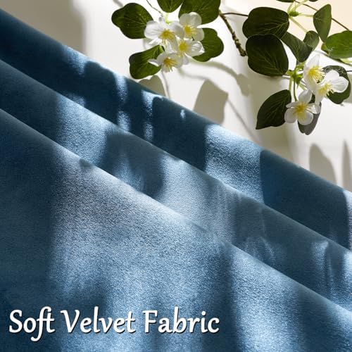 GIGIZAZA Stone Blue Velvet Throw Pillow Covers Big 26x26 Pack of 2 - Image 5